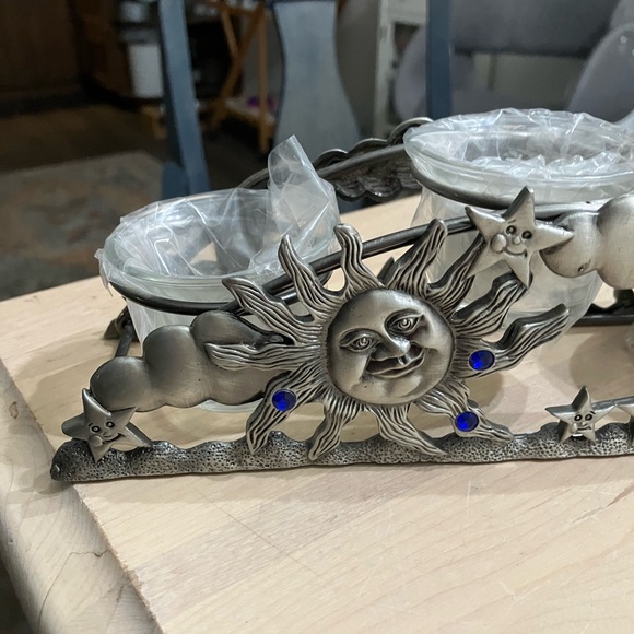 NWOT Spoontique Pewter Metal Arch Celestial Candle Holder - Picture 7 of 14